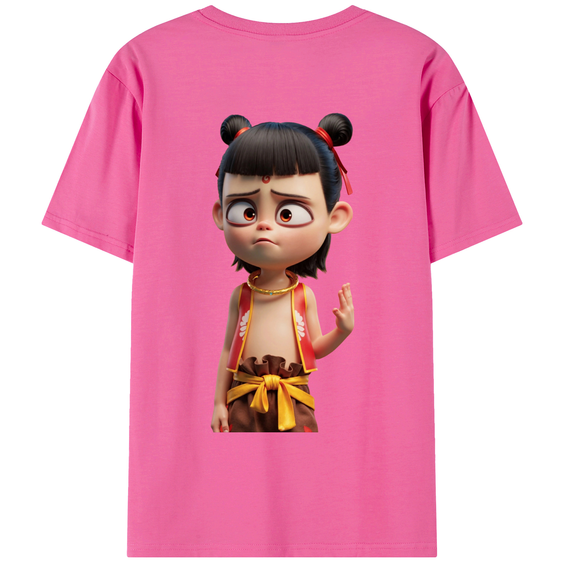 （画像用） Ne Zha 2 ナタ 魔童の大暴れ レディース半袖Tシャツ(バックプリント)